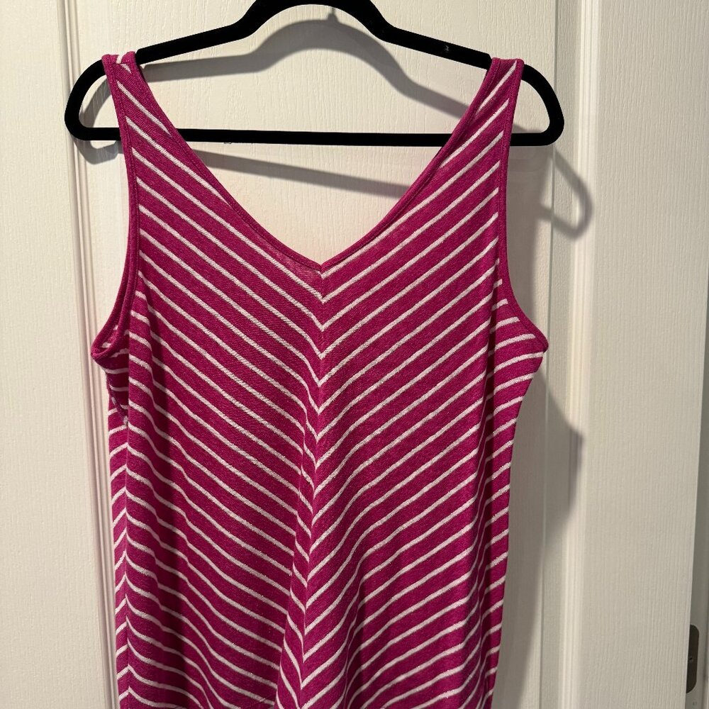 LOFT- Shimmer Stripe Tank Top- Size Large